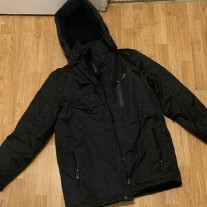RBX Men's Black Puffer Jacket with Hood